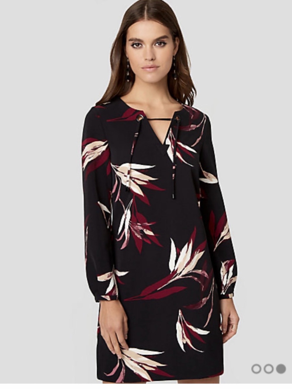 Le Château Black Dress - Burgundy and Cream Leaf Print. Summer, formal,
Wedding